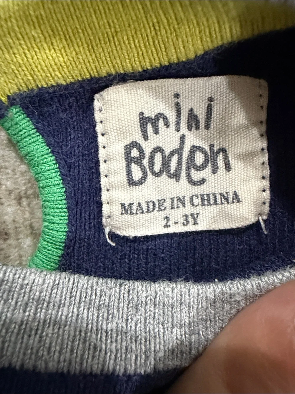 Boden Navy Top Rainbow Stripe Skater Dress